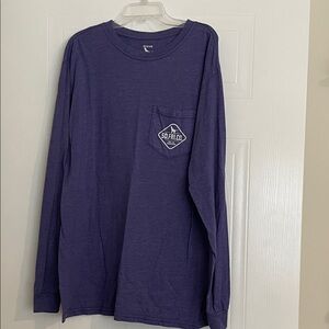 Southern Fried Cotton Long-Sleeve Pocket Tee - Deep Blue